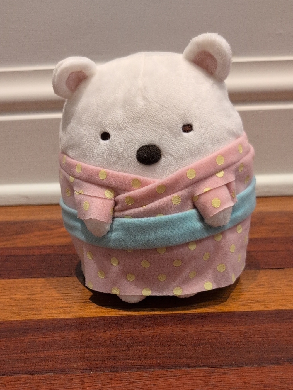 Sumikko Gurashi Shirokuma Polar Bear in Pink Polka Kimono Outfit